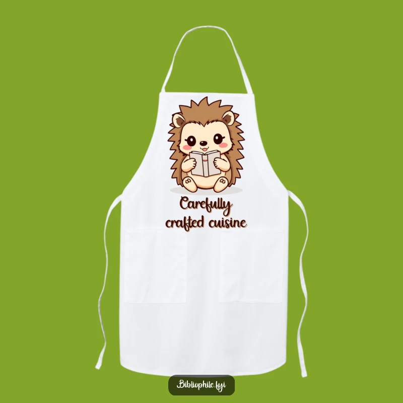 Funny Hedgehog Book Care Apron: Cook with Gentle Precision
