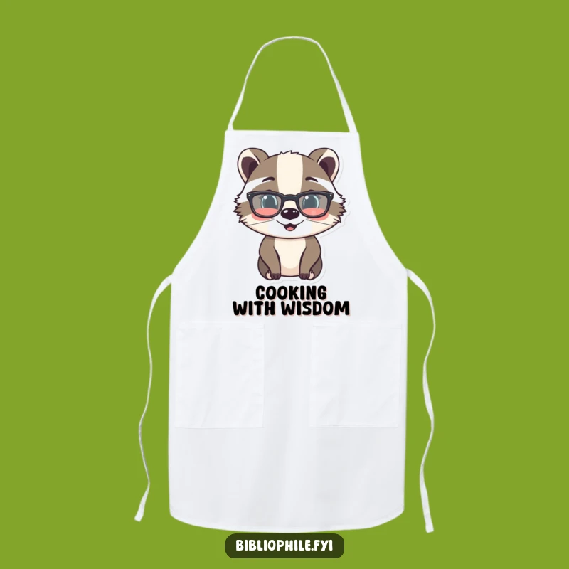 Funny Badger Reading Glasses Apron - Kitchen Fun for Bookish Cooks