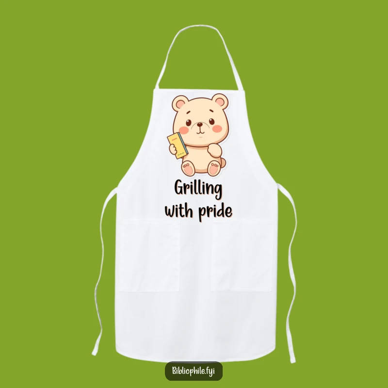 Funny Bear Bookmark Apron: Cook with Pride and Humor