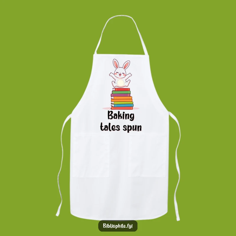 Funny Rabbit Reader Apron: Cheerful Rabbit Book Design, Kitchen Funny Gift for Cooks
