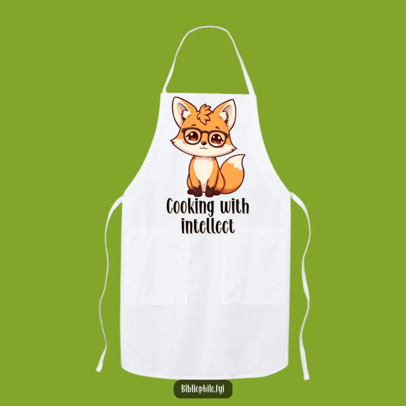 Funny Scholarly Fox Apron: Cook and Read with Intellectual Flair