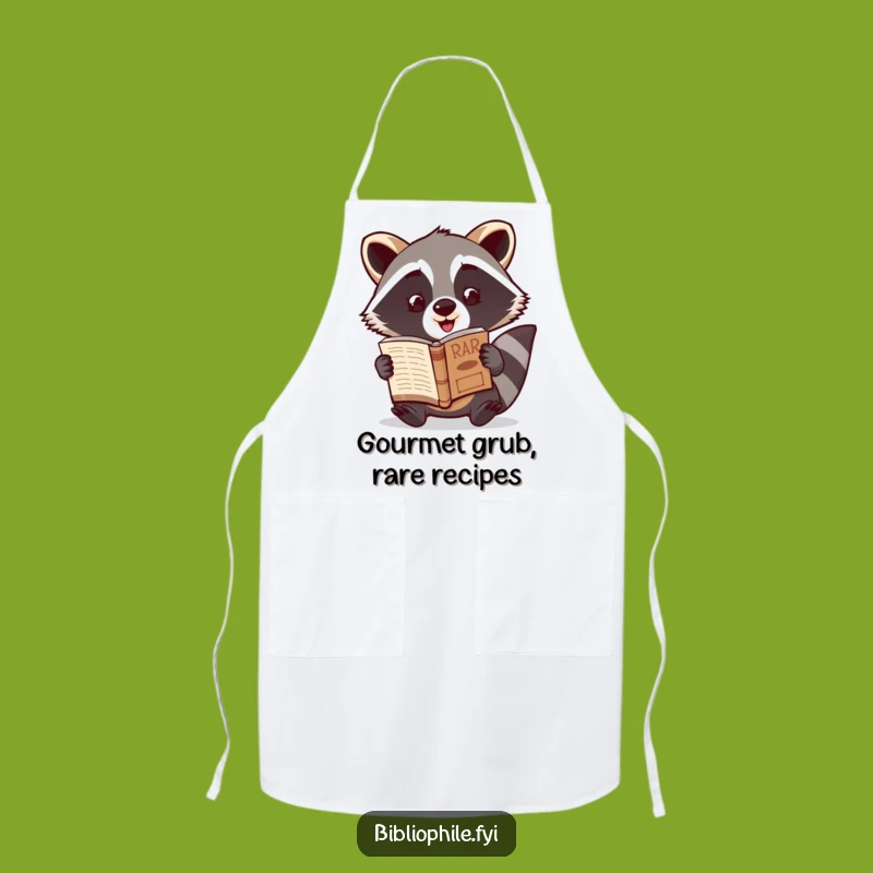 Funny Raccoon Rare Book Apron: Cook with the Spirit of Discovery