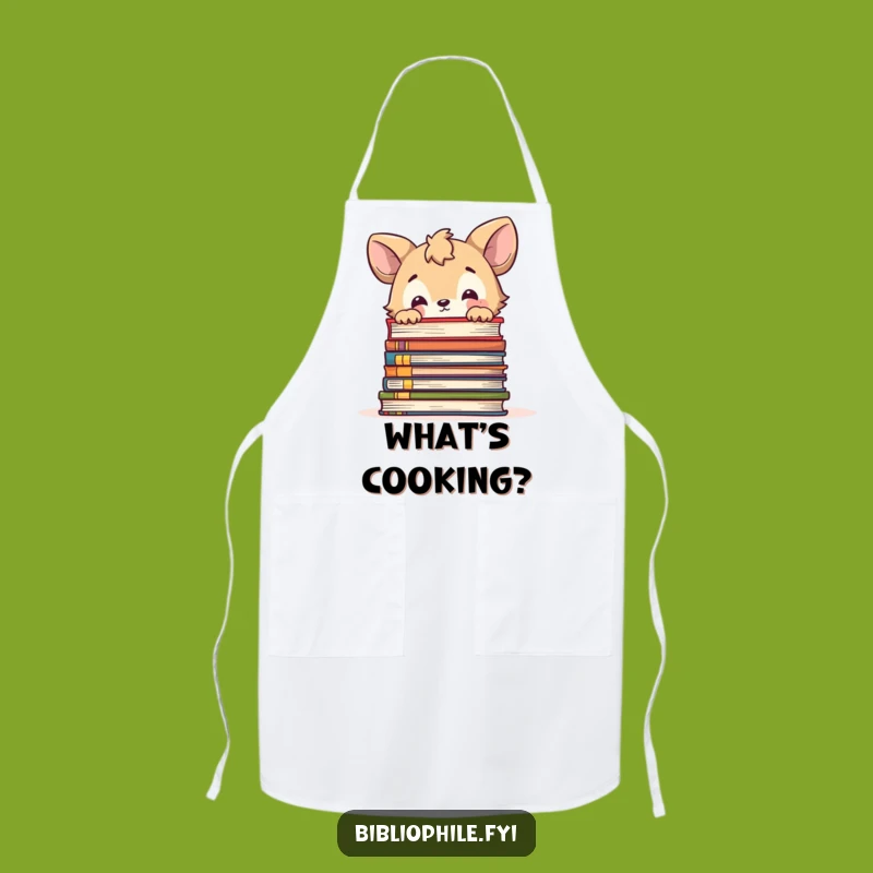 Funny Animal Curious Books Apron - Kitchen Fun for Inquisitive Cooks
