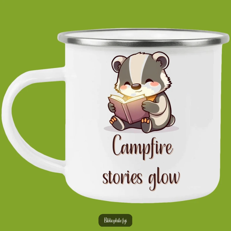 Funny Badger Reading Camping Mug: Magic and Merriment Outdoors