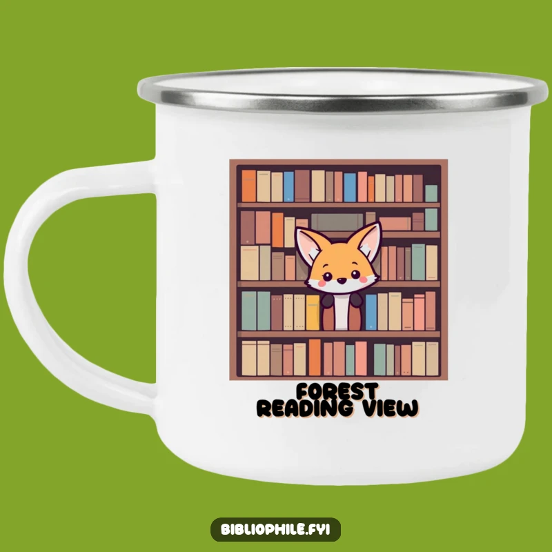 Funny Fox Campfire Mug: Curious Reader Outdoors, Rugged Funny Gift