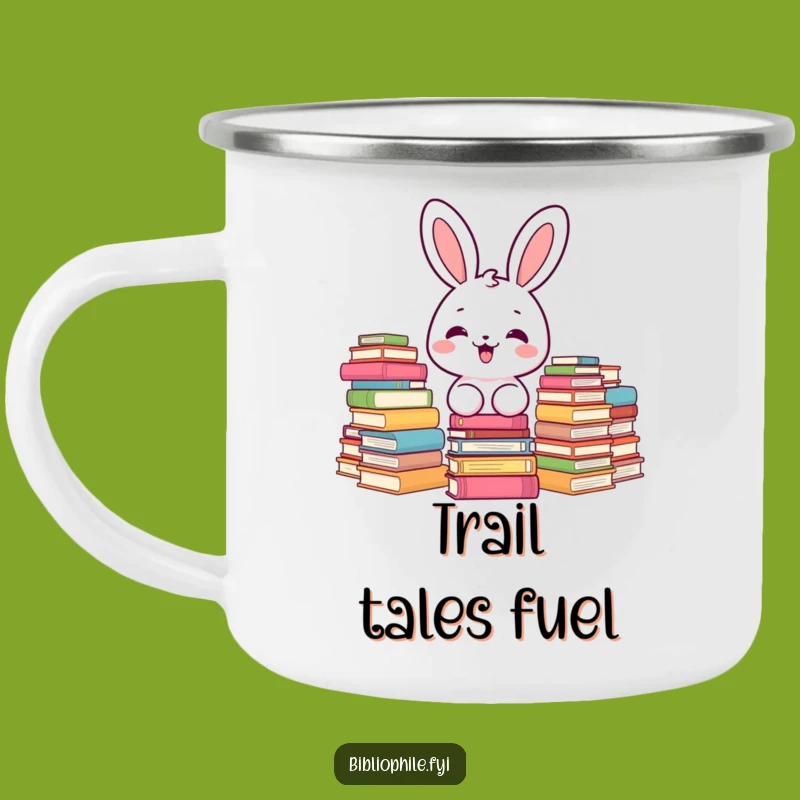 Funny Kawaii Bunny Campfire Mug: Reading Adventures
