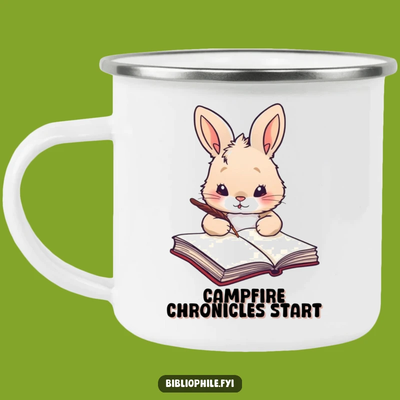 Funny Rabbit Quill Camping Mug: Adventure and Inspiration for Writers