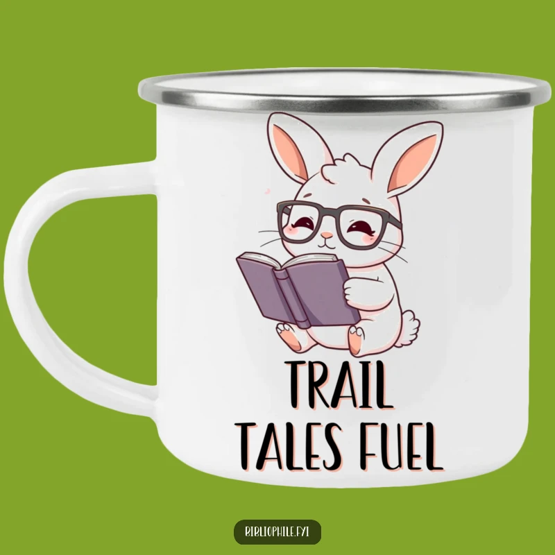 Funny Rabbit Reading Glasses Camping Mug: Cheers to Stories Around the Campfire