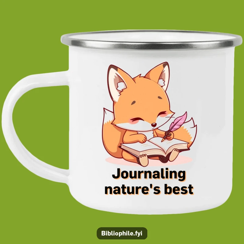 Funny Kawaii Fox Campfire Mug: Adventure and Writing