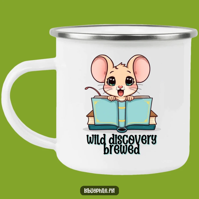 Funny Mouse Book Surprise Camping Mug - Adventure Fuel for Readers
