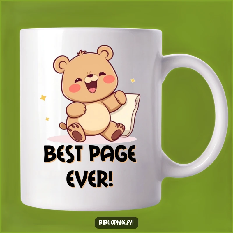 Funny Happy Bear Turning Page Mug: The Perfect Humorous Gift for Book Lovers