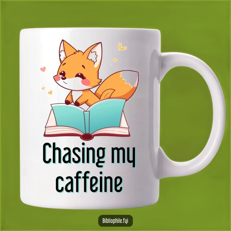 Funny Fox Bookmark Mug: Playful Fox Chasing Bookmark, Hilarious Reader Gift