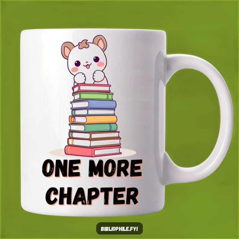 Funny Book Tower Mug: Joyful Animal Stacking Books Gift for Readers