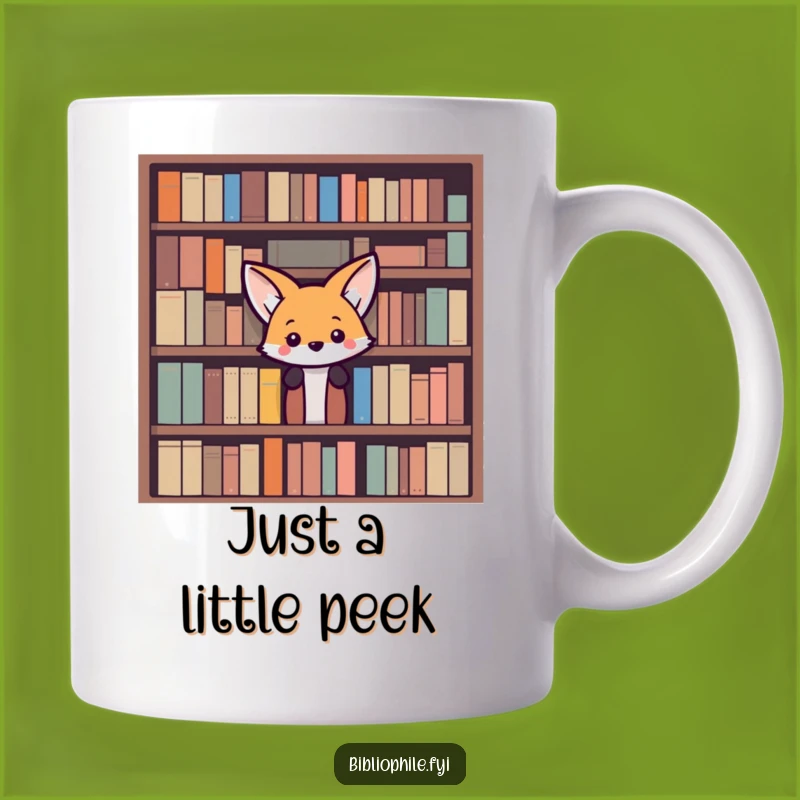 Funny Fox Librarian Mug: A Curious Peek, Perfect Funny Gift for Book Lovers