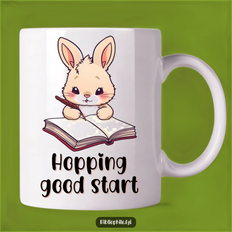 Funny Rabbit Quill Mug: A Writer's Delightful and Humorous Gift