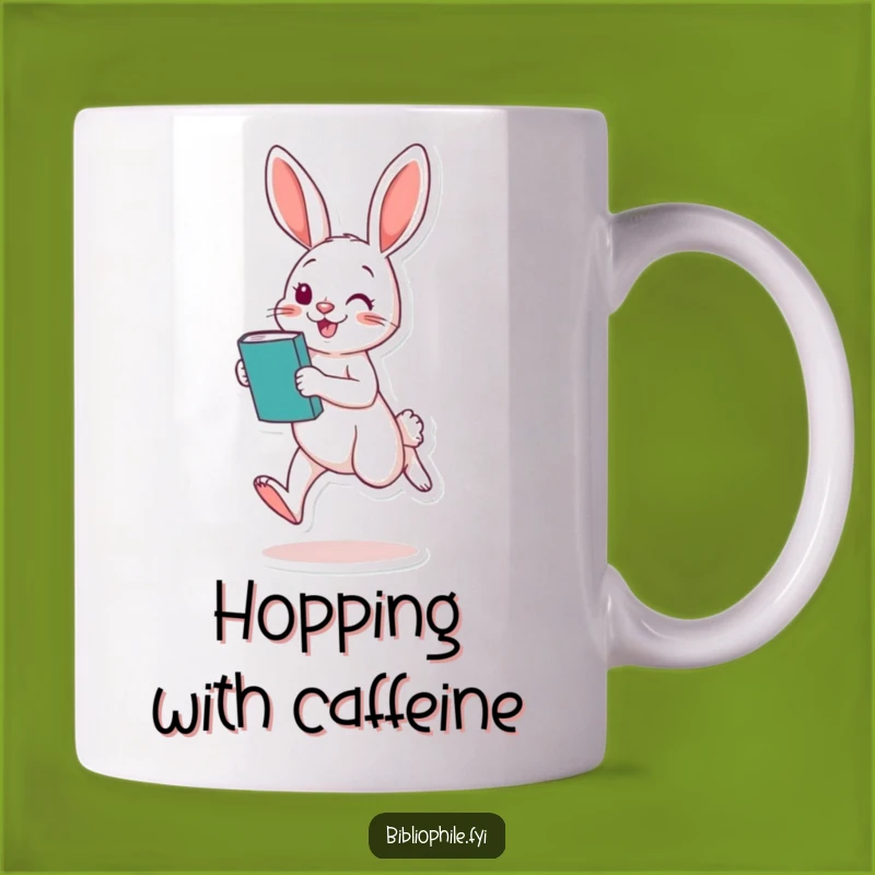 Funny Rabbit Reader Mug: Hopping Book Lover, Ideal Funny Gift for Enthusiasts