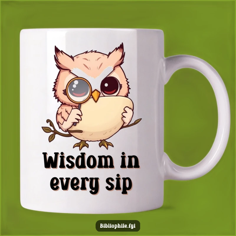 Funny Wise Owl Monkler Mug - Perfect Gift for Book Lovers and Intellectuals