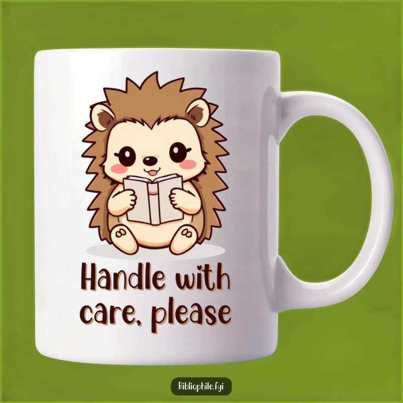 Funny Hedgehog Book Lover Mug: Adorable & Careful Reader Gift