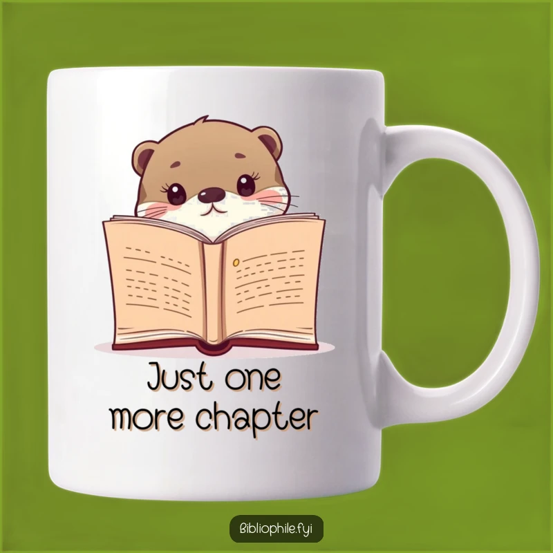 Funny Otter Reading Mug: Curious Peek into a Novel, Perfect Gift for Book Lovers