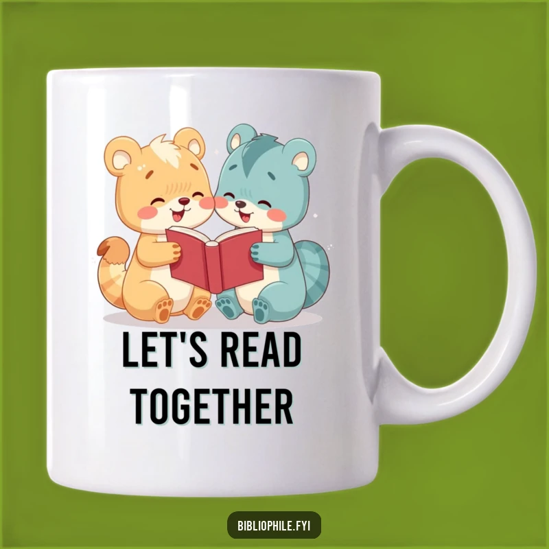 Funny Reading Buddies Mug: Cute Animal Sharing Book Gift for Book Lovers