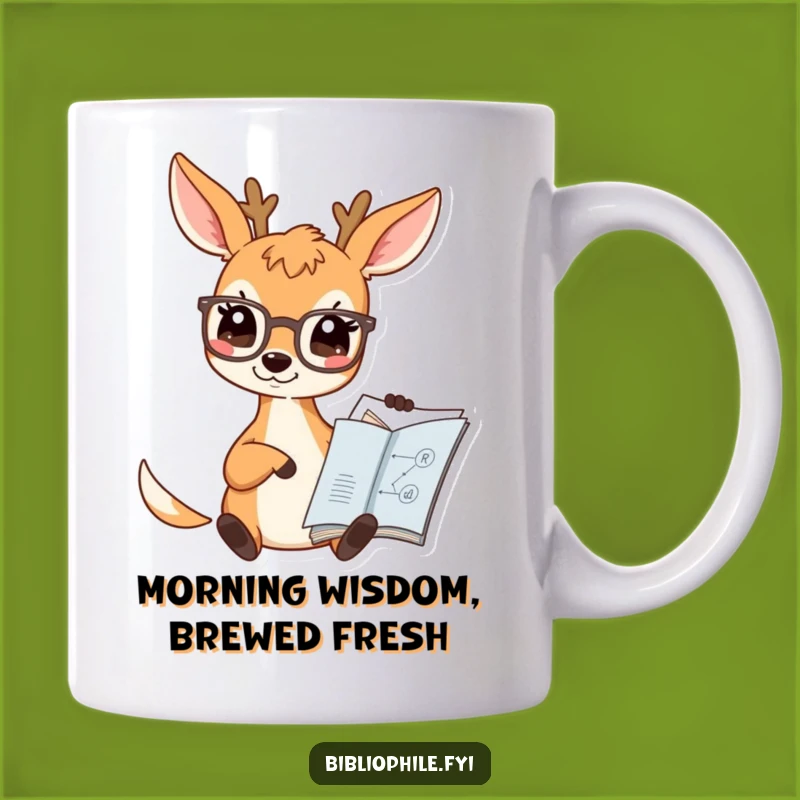 Funny Deer Scholar Mug: Intellectual Humor for the Bookish & Wise