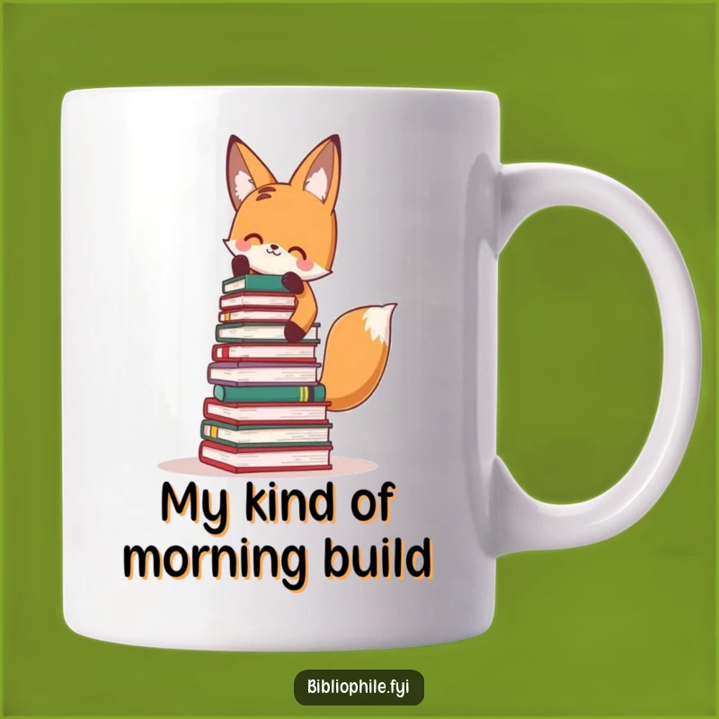 Funny Fox Book Tower Mug: A Hilarious Gift for Avid Readers and Book Lovers