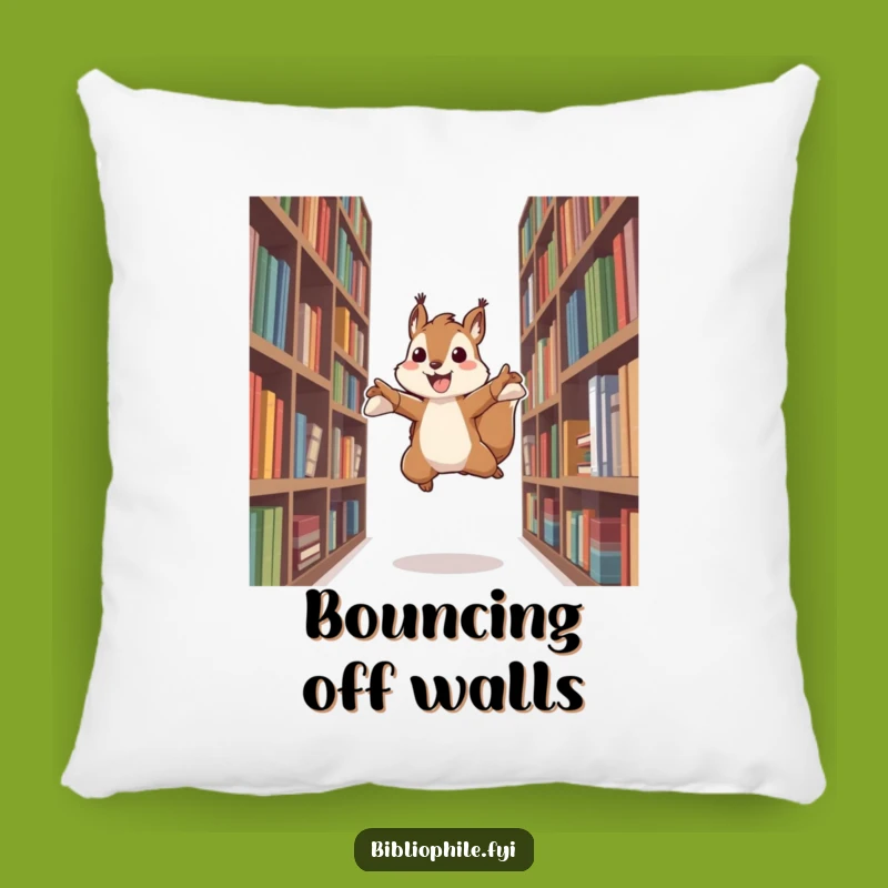 Funny Energetic Squirrel Pillow: Cozy Comfort for the Lively Reader