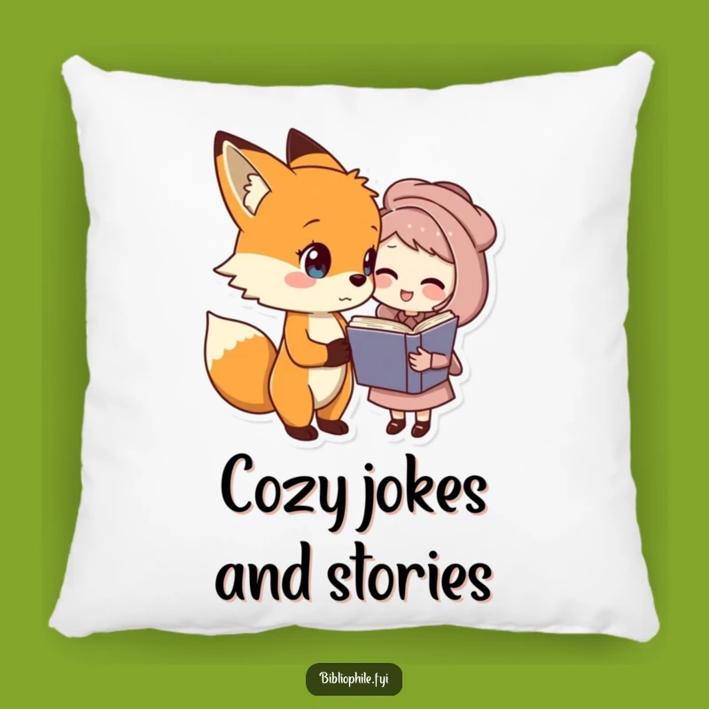 Funny Fox & Book Friend Pillow - Cozy Comfort for Storytime