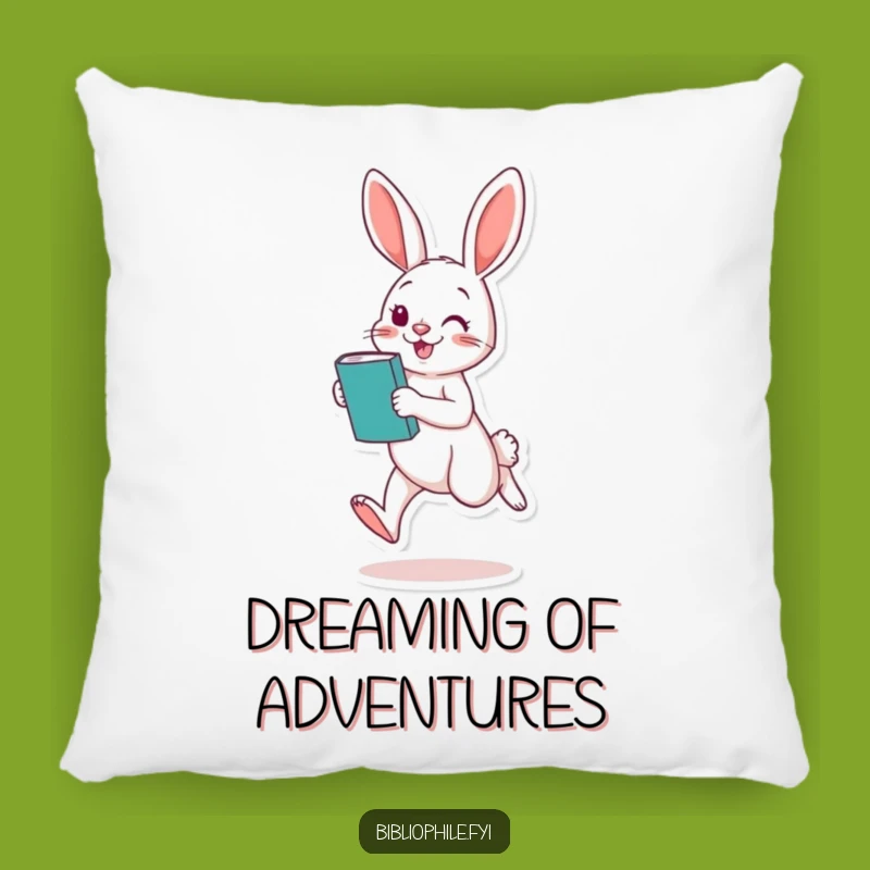 Funny Rabbit Reading Pillow: Hopping Book Lover, Cozy Funny Gift