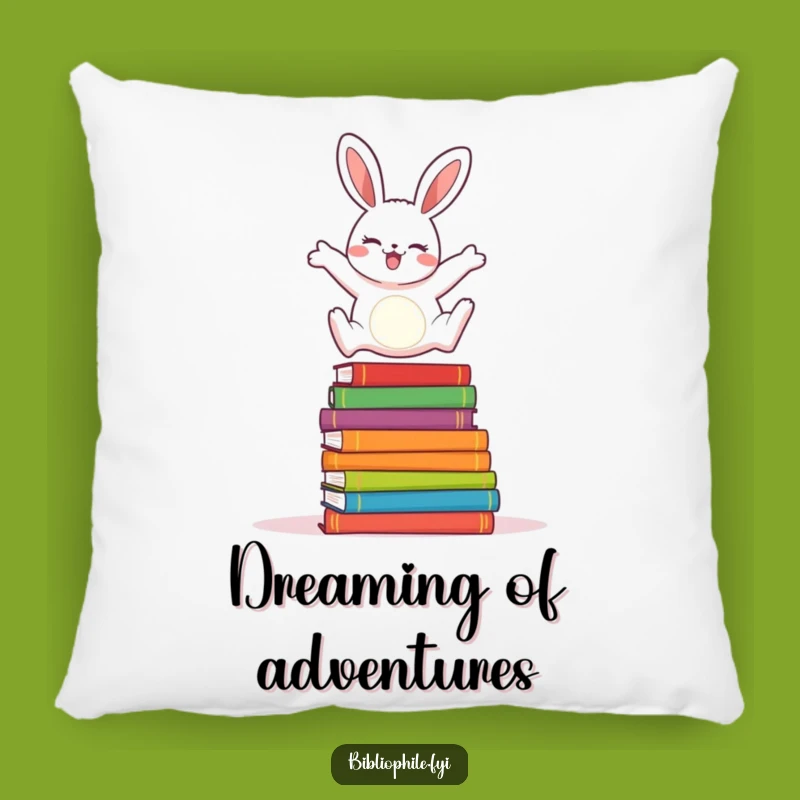 Funny Rabbit Reader Pillow: Cozy Cheerful Rabbit Book Cushion, Adorable Funny Gift