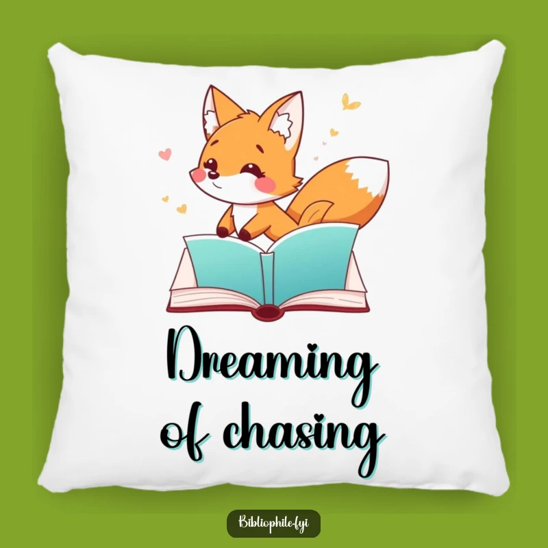 Funny Fox Pillow: Playful Fox Bookmark Throw Pillow, Hilarious Reader Gift