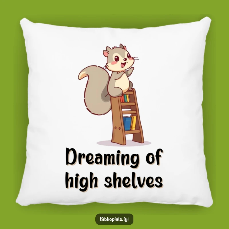 Funny Squirrel Bookshelf Pillow: Cozy Comfort for Ambitious Readers