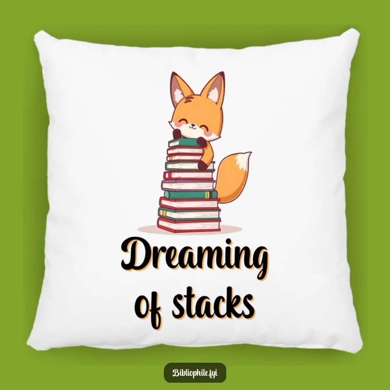 Funny Fox Book Tower Pillow: Cozy Comfort with a Hilarious Reading Theme