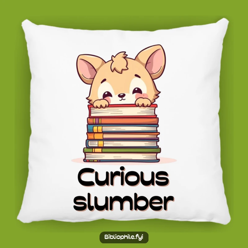 Funny Animal Curious Books Pillow - Comfy Support for Curious Minds
