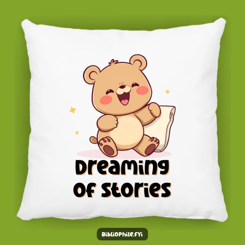 Funny Bear Turning Page Pillow: Cozy Humor for the Ultimate Book Lover's Den