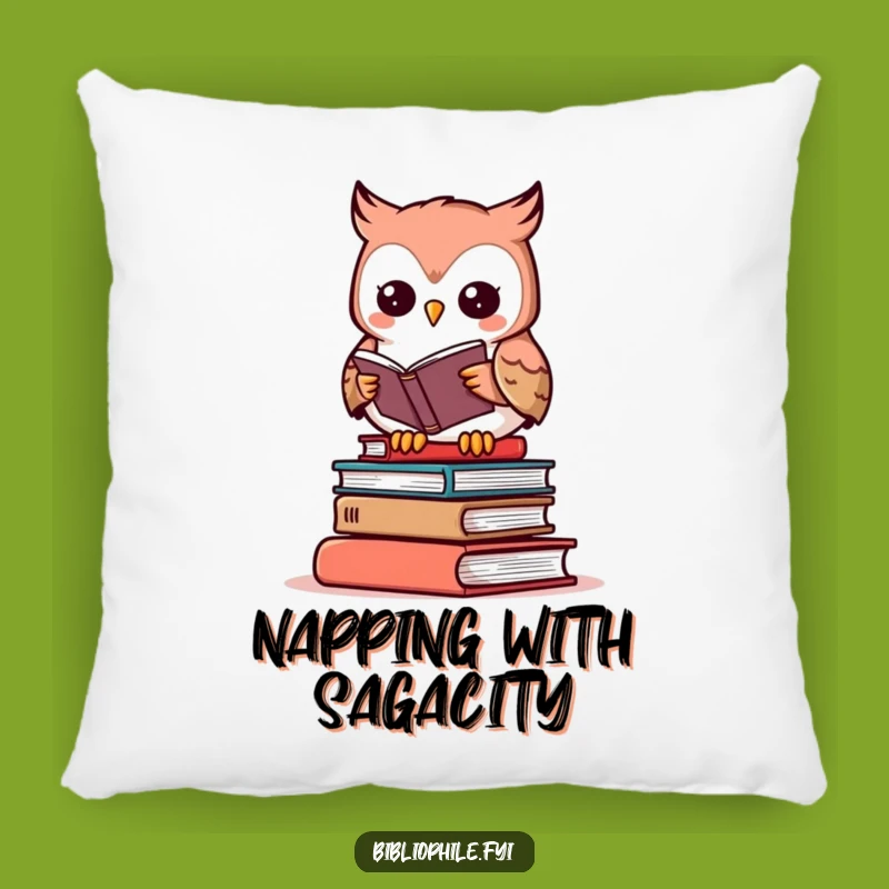 Funny Owl Reading Pillow - Cozy Literary Decor Gift