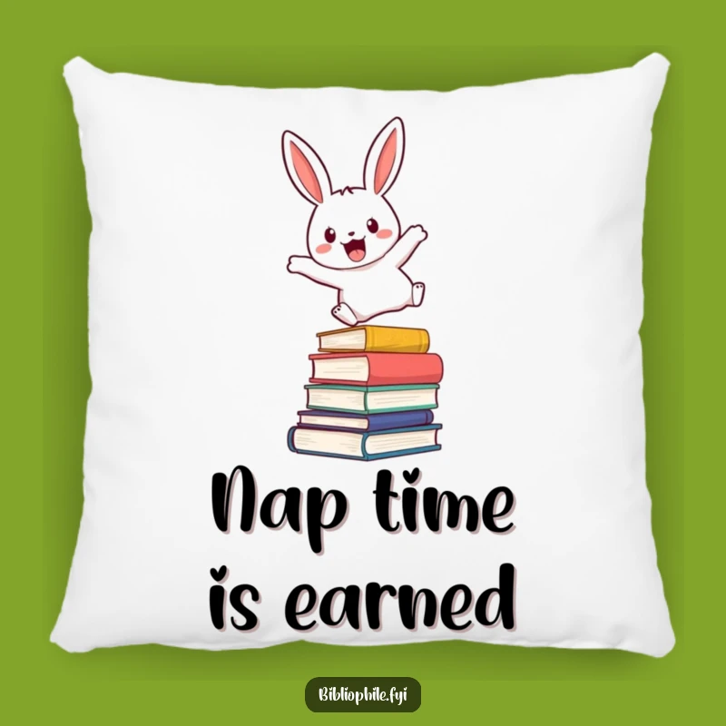 Funny Rabbit Reading Pillow - Cozy Bookworm Accent
