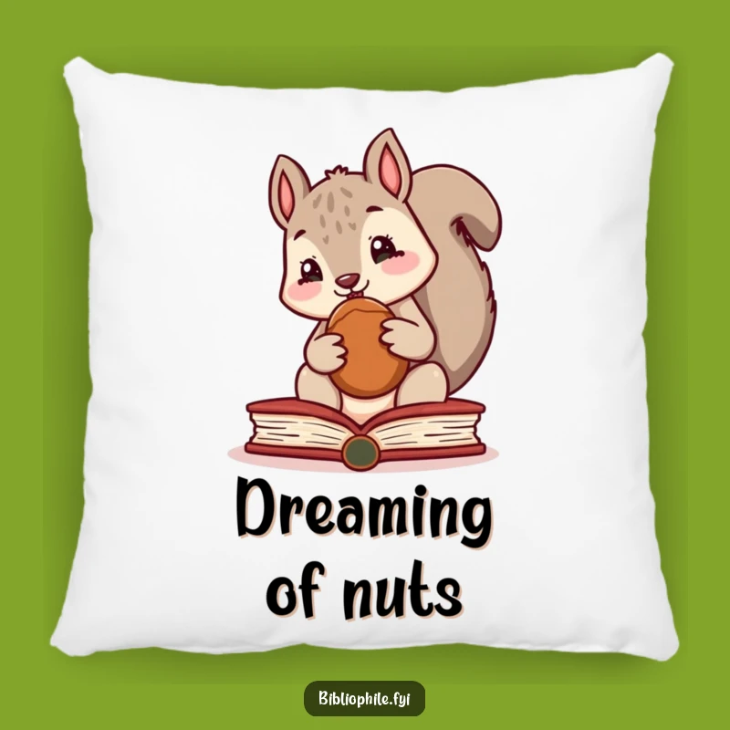 Funny Squirrel Pillow, a Cozy Accent for Book Lovers Who Cherish Humor
