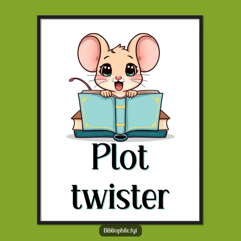 Funny Mouse Book Surprise Digital Art - Instant Whimsy for Your Space