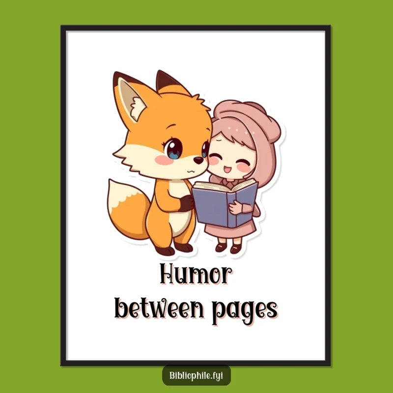 Funny Fox & Book Friend Digital Art - Instant Joyful Decor for Book Lovers