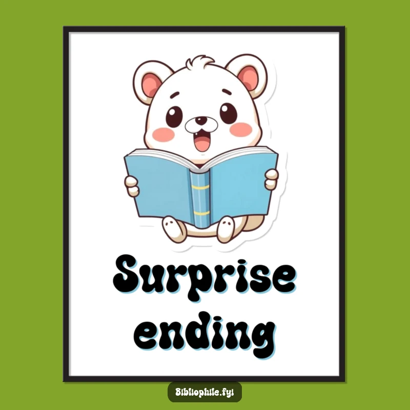 Funny Digital Art: Shocked Animal Pop-Open Book Print Gift