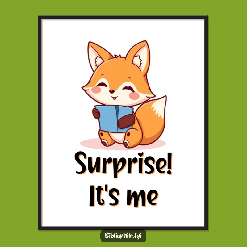 Funny Fox Pop-Up Discovery Digital Art Print: Instant Whimsical Decor for Curious Spaces
