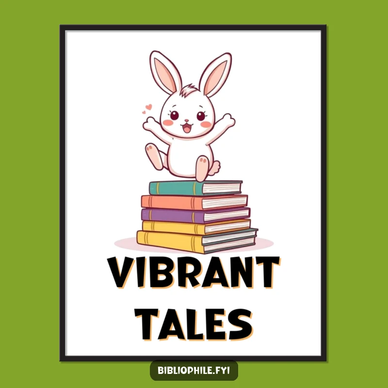 Funny Rabbit Digital Art: Bouncing Rabbit Storybook Printable, Hilarious Instant Reader Gift