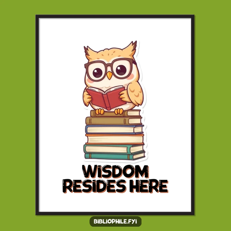 Funny Kawaii Owl Digital Art: Instant Download for Scholars
