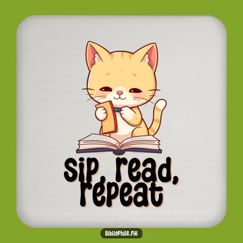 Funny Cat Bookmark Bandit Coaster Set: Protect Surfaces with Hilarious Style