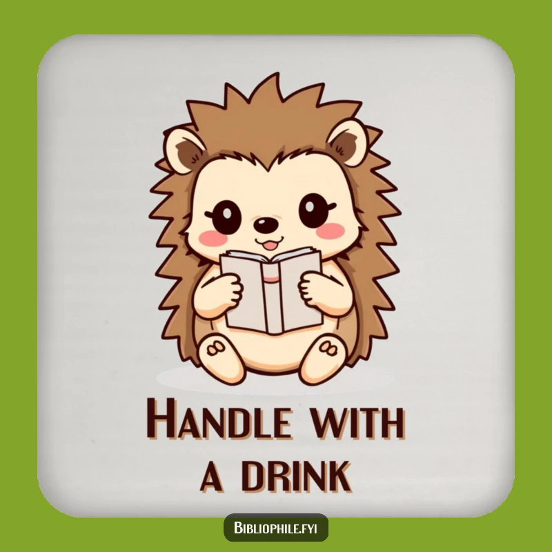Funny Hedgehog Book Care Coaster Set: Protect Surfaces with Adorable Care