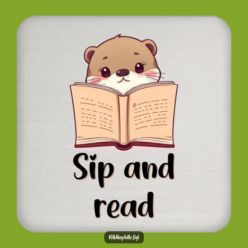 Funny Otter Drink Coaster: Novel Peek Protection, Hilarious Table Guard for Book Lovers