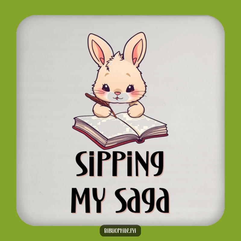 Funny Rabbit Quill Coasters: Protect Your Table with Literary Charm