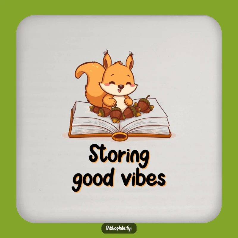 Funny Squirrel Coaster: Acorn Burying Squirrel Mat, Hilarious Reader Gift Set