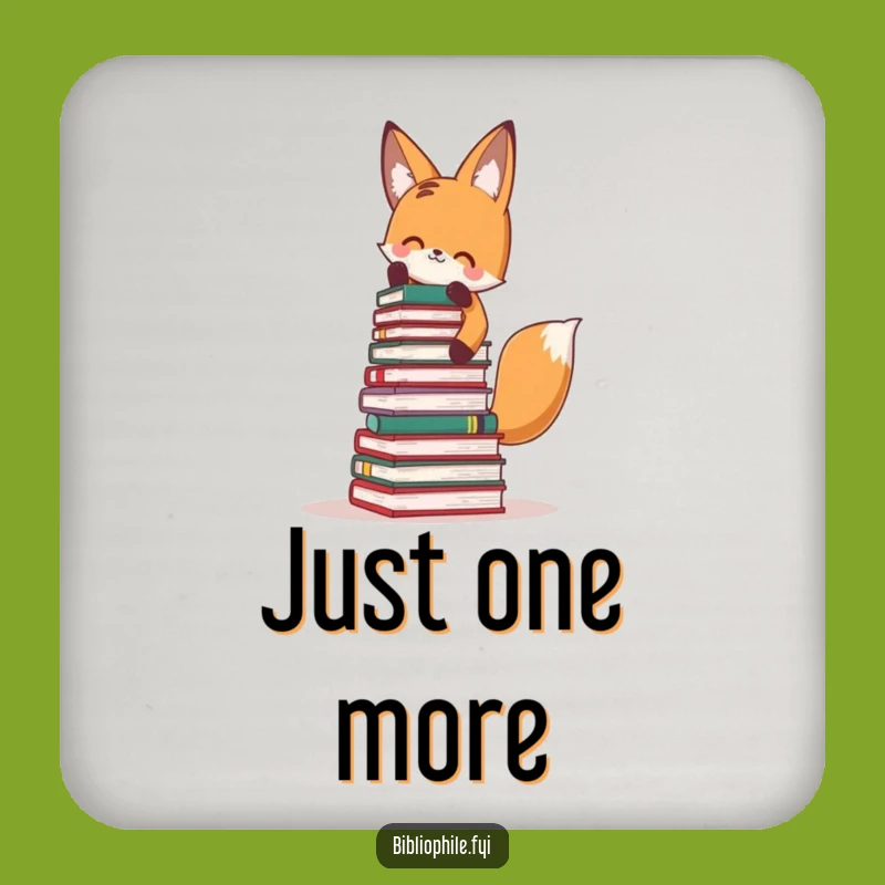 Funny Fox Book Tower Coaster: Protect Surfaces with Hilarious Literary Charm